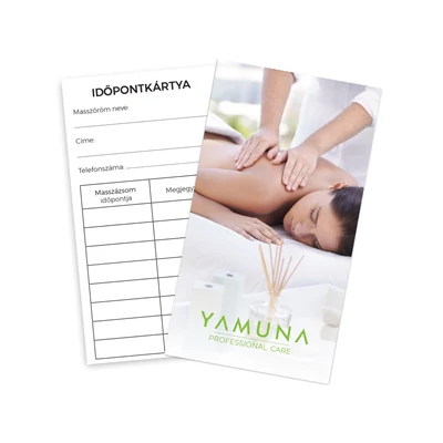 Yamuna Professional Care időpontkártya III.